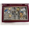 Image 2 : Vintage Red Jewellery Box With Assorted Jewellery