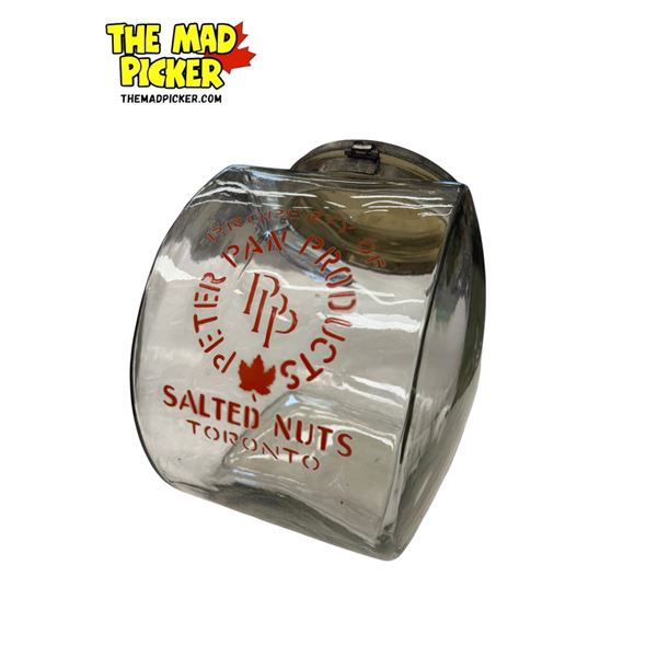 Vintage Peter Pan Products Salted Nuts Toronto Glass Display Jar