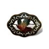 Image 1 : Victorian Era Canadian Enamelled Pin Back (Green)