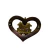 Image 2 : Victorian Era Canadian Enamelled Heart Shape Pin Back (Blue)