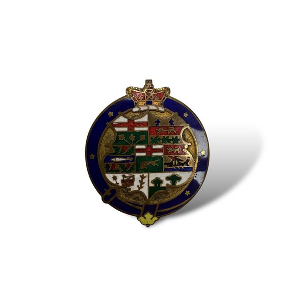 Victorian Era Canadian Enamelled Pin Back (Blue)