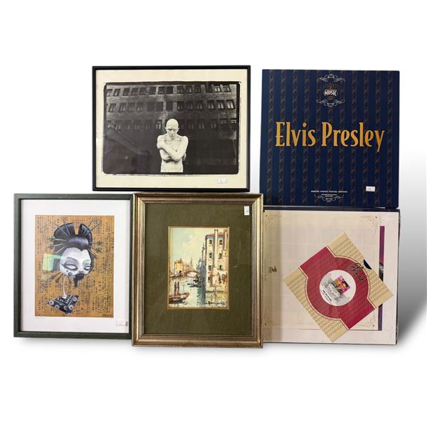Vintage Variety: Original Painting, Prints, & Elvis Stamps