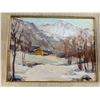 Image 2 : 1966 Artist Signed Original Oil On Board Winter Scene Painting