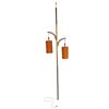 Image 1 : Mid Century Modern Tension Lamp With Orange Spaghetti Shades