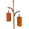 Image 2 : Mid Century Modern Tension Lamp With Orange Spaghetti Shades