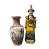 Image 2 : 5x Vintage Asian Collectibles: Hand Painted Plates, Butter Dish, Vase, & Figurine