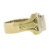 Image 4 : Men's Antique 14K Two Tone Gold Amethyst Detailed Engraved Masonic Band Ring