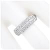 Image 3 : Vintage Platinum 1.0 ctw Dual Row Fishtail Pave Diamond Stack Wedding Band Ring