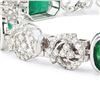 Image 3 : 32.68 ctw Emerald and 4.33 ctw Diamond 18K White Gold Bracelet