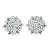 New 14k White Gold 0.55 ctw Round Brilliant Prong Diamond Cluster Stud Earrings