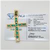 Image 2 : 3.10 ctw Emerald 14KT Yellow Gold Cross Pendant