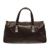 Image 1 : Chanel Brown Leather Square Stitch CC Boston Bag