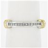 Image 8 : 14K Two Tone Gold 0.25 ctw Princess Cut Channel Set Diamond Stackable Band Ring