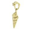 Image 3 : 14k Gold Detailed Textured 3D Shell Charm Pendant w/ 0.04 ctw Diamond on Bail