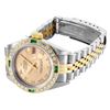 Image 4 : Rolex Ladies Quickset Sapphire 18K Two Tone Champagne Roman Diamond And Emerald