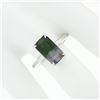 Image 3 : 14k White Gold 3.44 ctw Emerald Pink & Green Watermelon Tourmaline Solitaire Rin