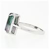 Image 6 : 14k White Gold 3.44 ctw Emerald Pink & Green Watermelon Tourmaline Solitaire Rin