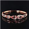 Image 1 : 9.99 ctw Morganite and 1.32 ctw Diamond 14K Rose Gold Bangle