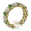 Image 1 : 14K Yellow Gold 2.30 ctw Round Diamond & Marquise Emerald Stack Eternity Band Ri
