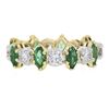 Image 3 : 14K Yellow Gold 2.30 ctw Round Diamond & Marquise Emerald Stack Eternity Band Ri