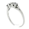 Image 1 : Vintage Platinum 0.80 ctw Pave Old Transitional Cut Diamond 3 Stone Band Ring