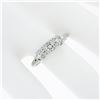 Image 7 : Vintage Platinum 0.80 ctw Pave Old Transitional Cut Diamond 3 Stone Band Ring