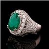 Image 1 : 5.42 ctw Emerald and 2.85 ctw Diamond Platinum Ring (GIA CERTIFIED)