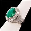 Image 2 : 5.42 ctw Emerald and 2.85 ctw Diamond Platinum Ring (GIA CERTIFIED)