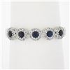 14k White Gold 0.45 ctw Round Brilliant Sapphire & Diamond Wedding Band Ring