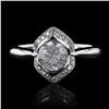 Image 1 : 1.09 ctw CENTER Diamond 18K White Gold Ring (1.23 ctw Diamonds)