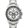 Rolex Mens Stainless Steel White Dial Panda Ceramic Daytona 40MM With Rolex Box