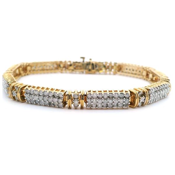 14KT Yellow Gold 5.20 ctw Diamond Straight-Line Bracelet