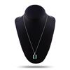 Image 3 : 5.57 ctw Emerald and 0.16 ctw Diamond Platinum Pendant