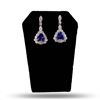 Image 1 : 4.94 ctw Tanzanite and 2.06 ctw Diamond Platinum Dangle Earrings