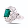 Image 2 : 4.79 ctw Emerald and 2.68 ctw Diamond Platinum Ring