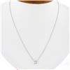 NEW 14k White Gold 0.48 ctw Princess Cut Prong Diamond Solitaire Pendant Necklac