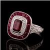 Image 1 : 2.98 ctw Ruby and 0.33 ctw Diamond Platinum Ring
