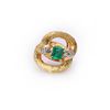 Image 1 : Vintage 18K Yellow Gold Emerald & Diamond Ring