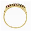 Image 7 : Antique Victorian 18K Gold 1.0 ctw Graduating Old Cut Red Spinel 5 Stone Band Ri