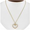 Image 1 : Classic 18K Gold .05 ctw Round Brilliant Diamond Prong Open Heart Pendant & Chai