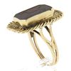 Image 6 : Vintage Handmade 14k Gold Rectangular Carved Intaglio Carnelian Cocktail Ring