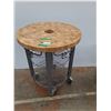Image 1 : *Rolling Metal Table with Wood Top, Cannot Ship
