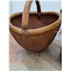 Image 2 : *(2) Baskets: Woven & Ribbon Patterned Woven - CANNOT SHIP - 15" x 18" & 20" x 16"