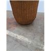 Image 4 : * Woven Rattan Asian Basket w/Wood Handle  - 24" x 16" - CANNOT SHIP