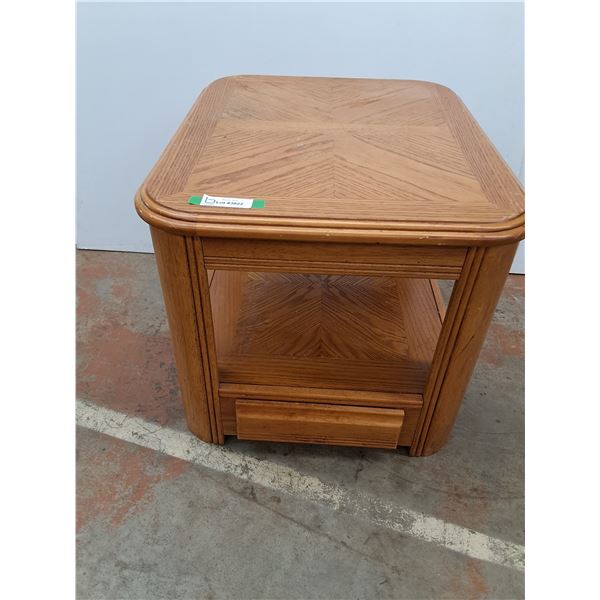 * Rectangle Tiered End Table w/Drawer - CANNOT SHIP - 27" x 22" x 19"