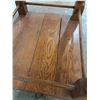 Image 4 : * Oak Accent Table - Bottom Level Has Loose Board - 29" x 22" x 19" - CANNOT SHIP, As Is