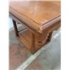 Image 5 : * Oak Accent Table - Bottom Level Has Loose Board - 29" x 22" x 19" - CANNOT SHIP, As Is