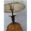 Image 3 : * Vintage Amber Glass & Metal End Table Lamp w/Shade - Works - 36" x 13" - CANNOT SHIP