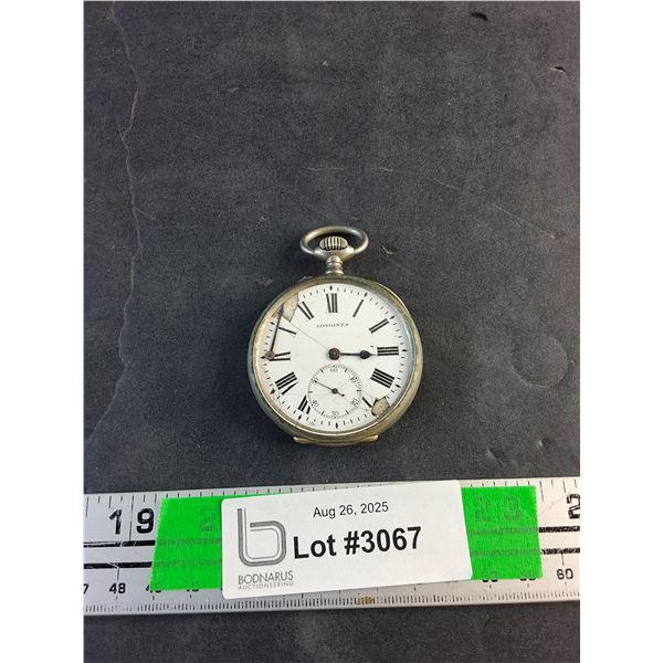 Vintage Longines Pocket Watch 52mm, Comsigner States Working