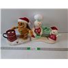 Image 1 : Christmas  Plush Decorations Snowman and Gingerbread Man  -  AS IS